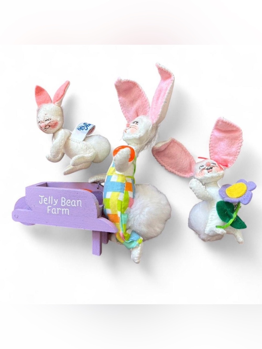 Annalee 1998 & 2016 Easter Bunny Dolls Small Stuffed Animal Toys Three total